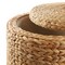 Casafield 17" Round Storage Ottoman with Lid, Handwoven Water Hyacinth Footstool for Living Room, Bedroom, Bathroom, Home Office
